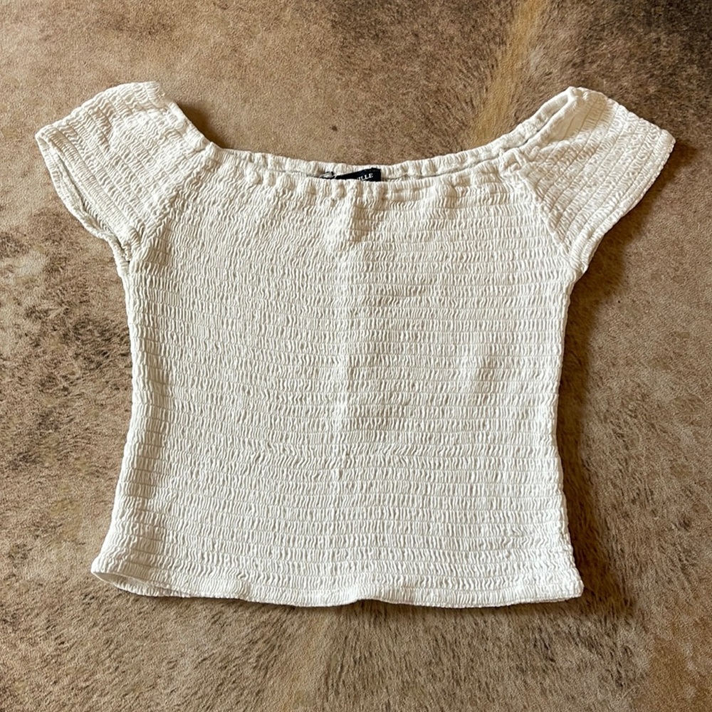 Brandy Melville Stretch Off The Shoulder Crop Top
